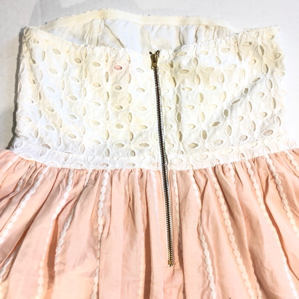 H&M conscious - pink white strapless eyelet dress - Picture 7 of 7
